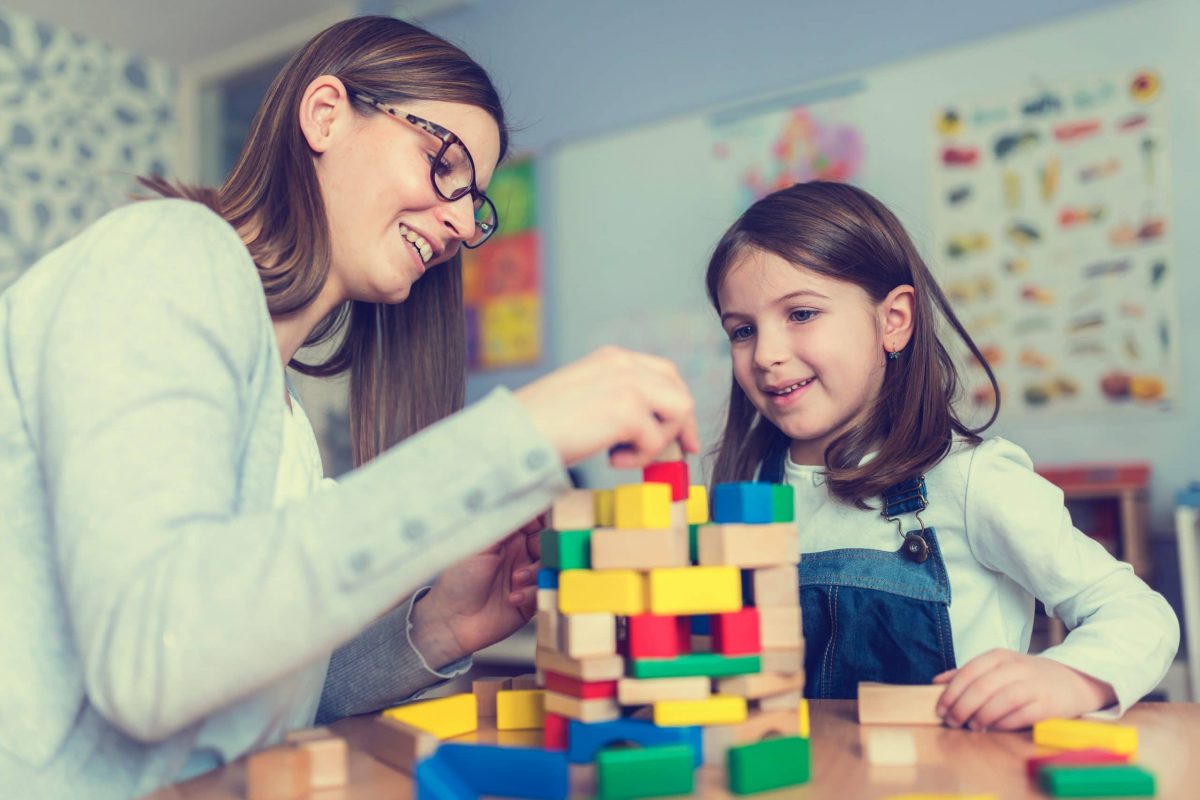 Family Playing Blocks